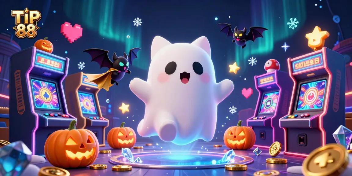 Engage with TIP 88 in a vibrant haunted casino setting featuring playful ghost elements.