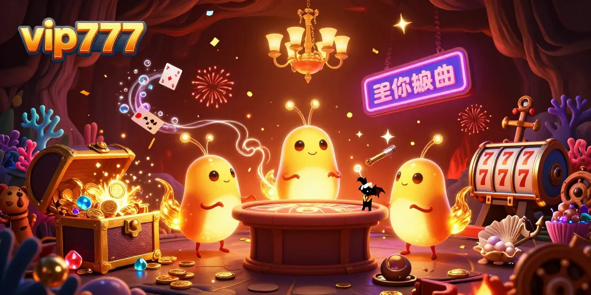 Experience the thrill of vip777 casino with 3D glowworms illuminating the gaming scene.