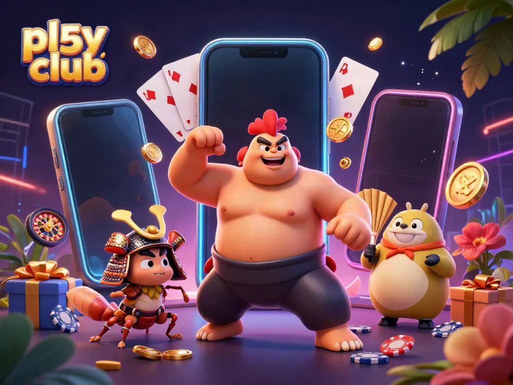 Engage in the exciting world of play b52 club with dynamic gaming scenes and vibrant characters.