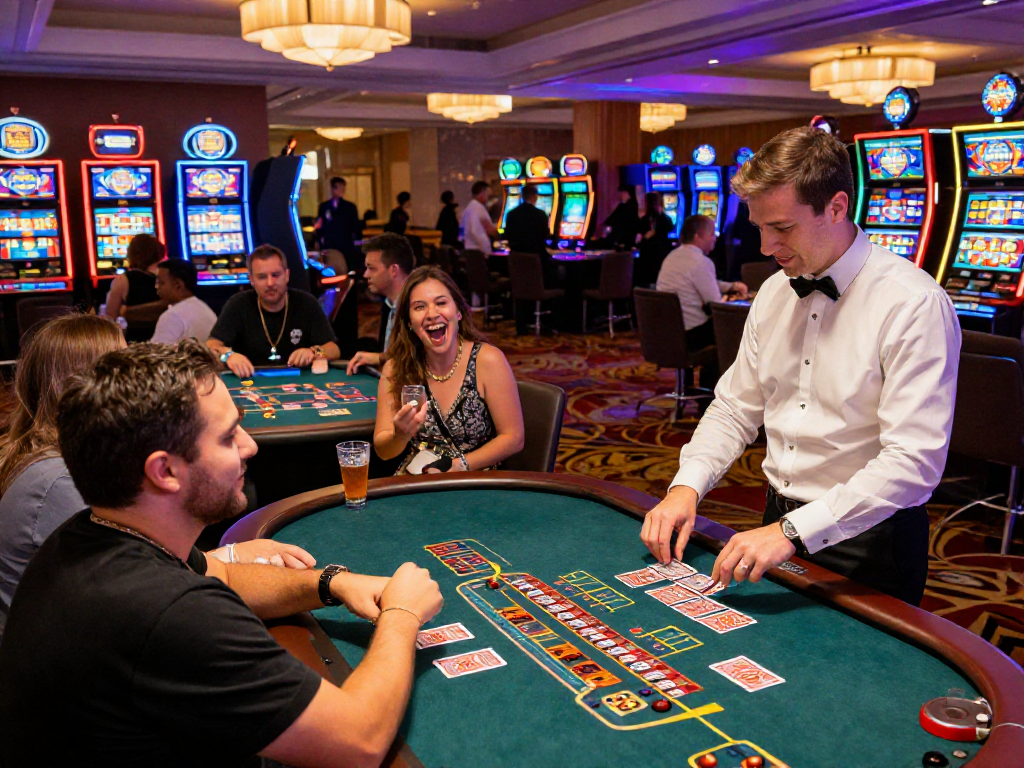 Exciting casino scene featuring vin88 games and vibrant atmosphere