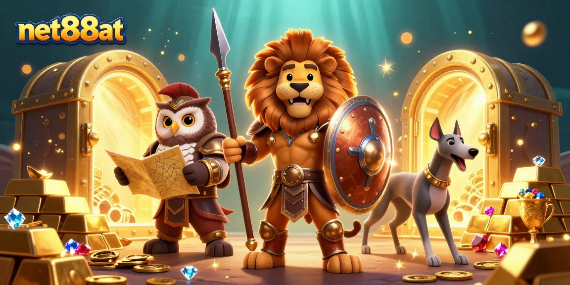 Experience the exciting features of net88at casino with lavish treasures and characters.