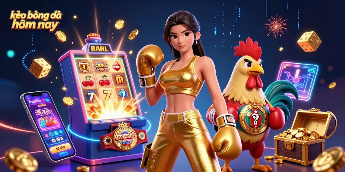Bet big on kèo bóng đá hôm nay with this vibrant casino-themed illustration showcasing potential winnings.