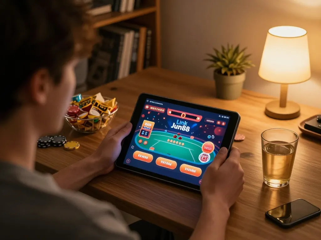 Engage with Link Jun88 by playing poker online in a cozy home atmosphere