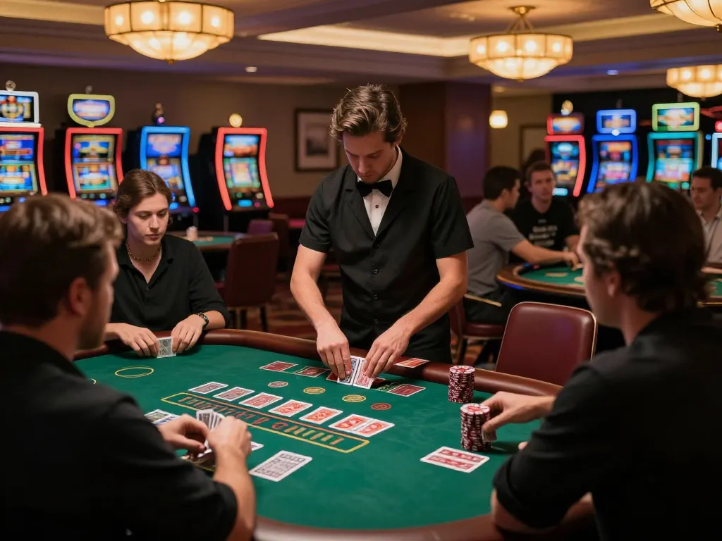 Players enjoying a thrilling game of blackjack at GG88 COM, showcasing engaging gameplay and vibrant casino atmosphere