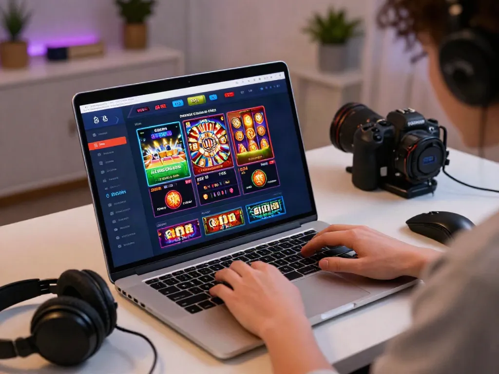 Person engaged with the sky88 gaming platform on laptop, showcasing sports betting and casino games.