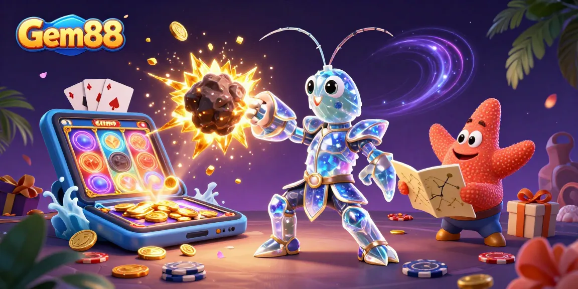 Experience gaming with Gem88, where galactic creatures burst coins and gems during playtime.