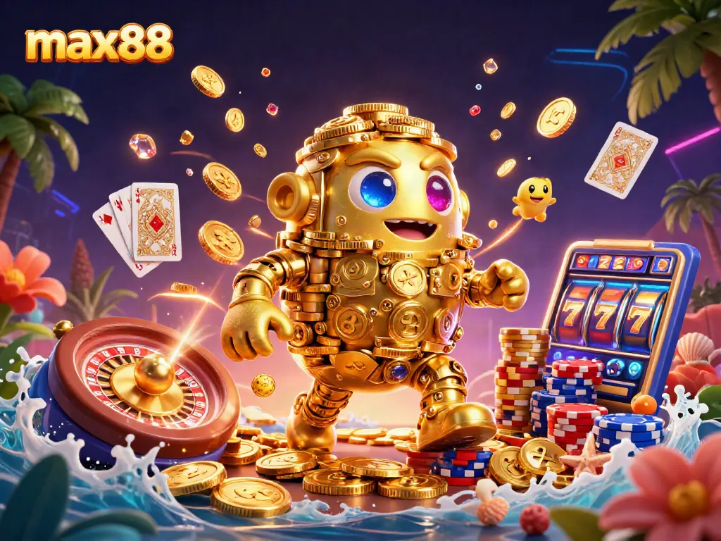 Engage in the thrilling world of max88 with a vibrant casino scene featuring dynamic game elements.