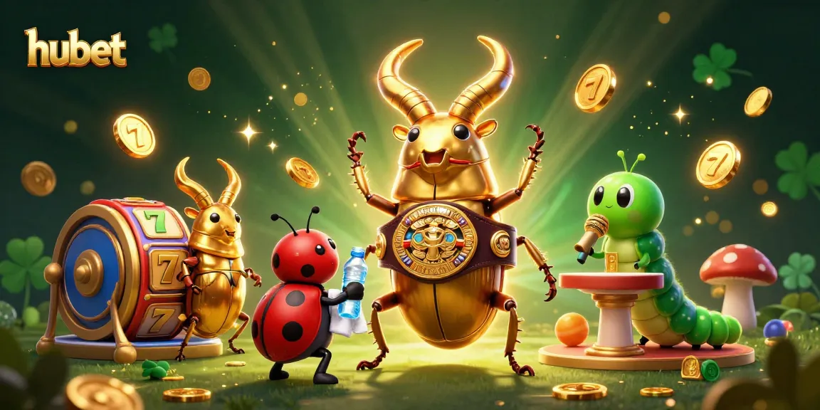 Experience thrilling jackpots with hubet's vibrant 3D casino illustration showcasing lively characters and game elements.