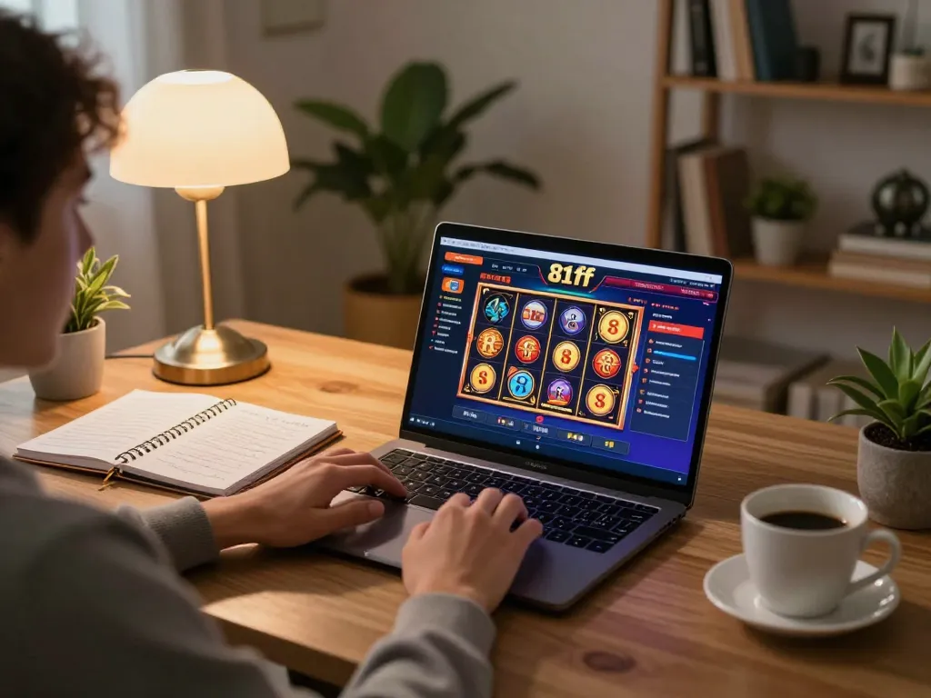 Engaging online gaming moment on 81ff casino platform with slots interface displayed.