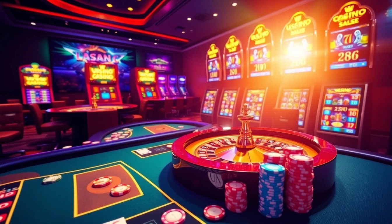 Players enjoying thrilling gaming experiences at u888 online casino with vibrant tables and machines.