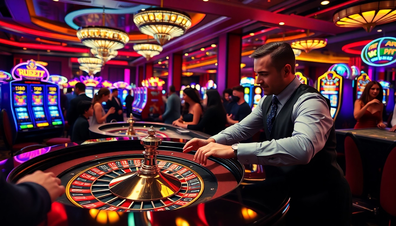 Jouer avec des jetons casino usdt dans un cadre de casino vivant et éclairé.