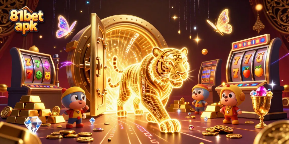 Experience thrilling gameplay with the 81bet apk featuring a neon tiger and treasure in a vibrant casino.
