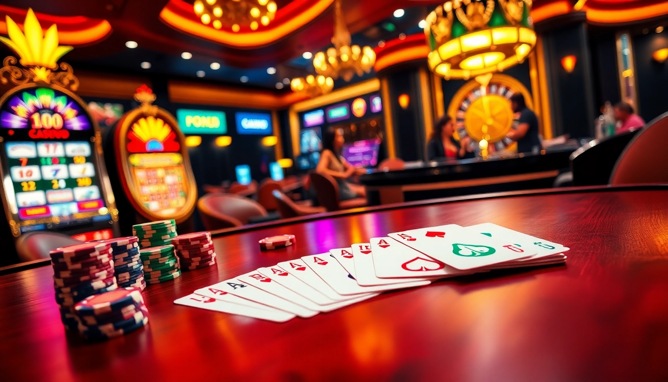 Engaging scene of casino excitement at https://f8bet.dental with poker chips and a spinning roulette wheel.
