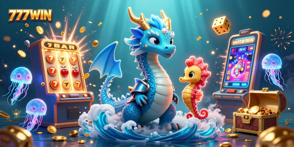 Win big at 777WIN with colorful casino games and an exciting underwater scene.
