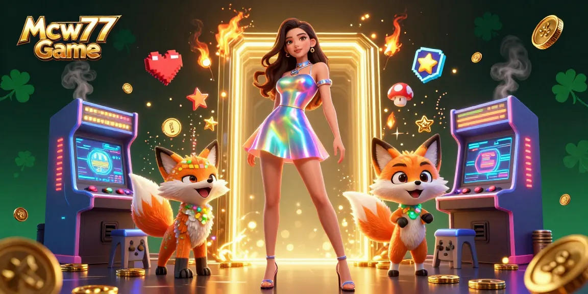 Engage with Mcw77 Game for thrilling action in a vibrant casino atmosphere featuring colorful characters.